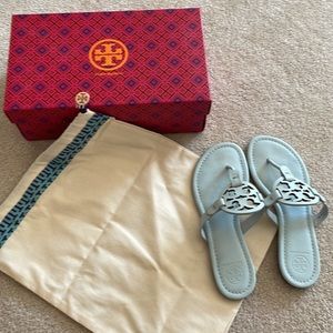 Tory Burch Miller sandals, size 7, seltzer blue color